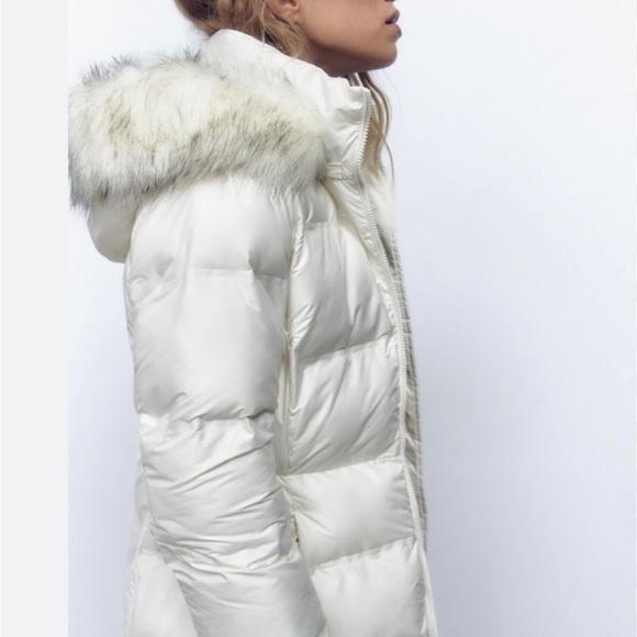 ZARA NEW REMOVABLE HOOD WATER AND WIND PROTECTION PUFFER JACKET. SIZE LARGE. - Picture 2 of 6